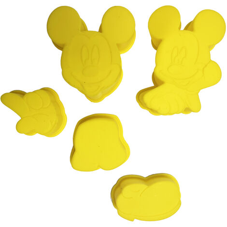 5 Petits moules souples Mickey MODELE JAUNE (1/2)