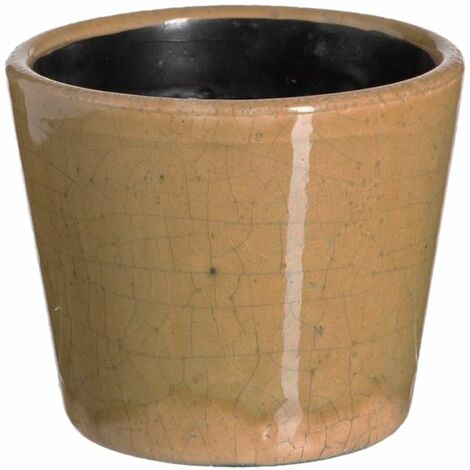 Cache-pot beige en céramique vieillie (1/2)