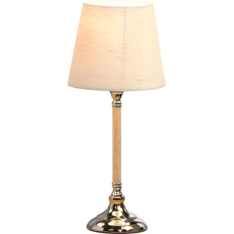 Lampe de table Ethan argentée et Beige 40 cm (1/4)