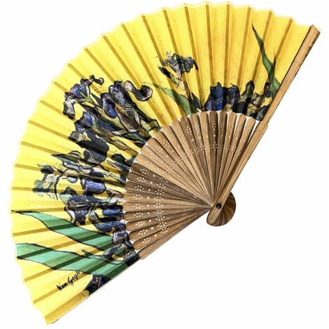 Éventail décoratif et utilitaire Iris Jaune - Van Gogh (1/2)