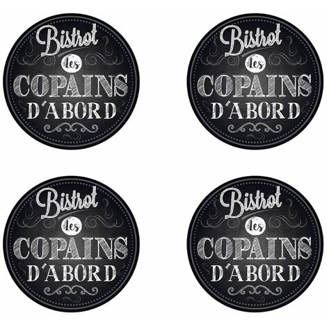 Boite de 4 sous verres Bistrot les copains d'abord (1/2)