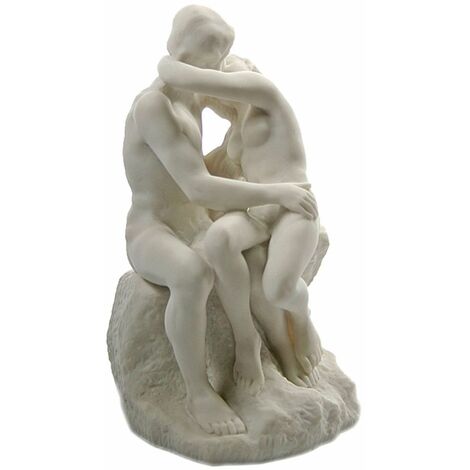 Reproduction Le Baiser de Rodin 25 cm – Statue en résine – Hauteur 25 cm – Largeur 14 cm – Profondeur 14 cm