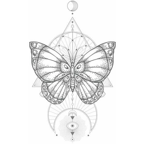 BOHO PAPILLON Décoration adhésive murale (1/2)