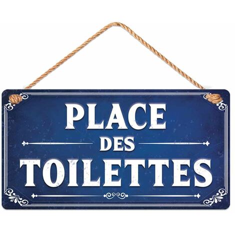 Plaque de porte pour les toilettes en MDF - 20 x 10.5 cm (1/2)