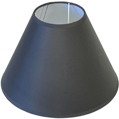 Abat-jour conique gris foncé 25 cm – Polyester et métal – Compatible ampoules E14/E27 – Pour éclairage intérieur moderne – Unimasa