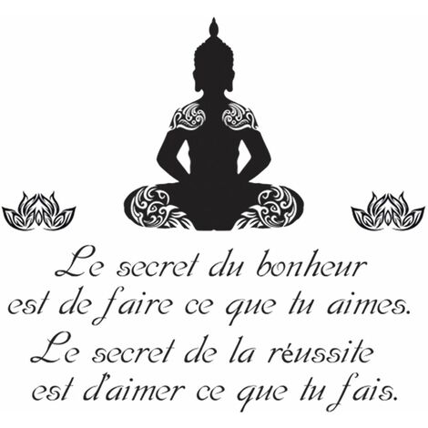 Stickers muraux zen citation 20 x 70 cm – Dimensions appliquées 33.5 x 71.5 cm – Décoration intérieure apaisante – Pour surfaces lisses – Sud Trading (1/2)