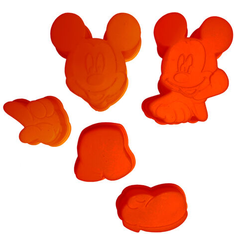 5 Petits moules souples Mickey MODELE ROUGE (1/2)