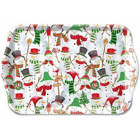 Mini plateau rectangulaire bonhommes de neige (1/2)