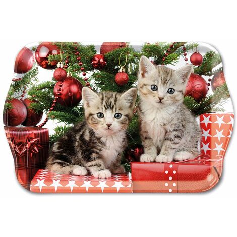 Mini plateau rectangulaire Chatons Noël (1/2)