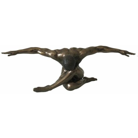 Statue design en résine homme nu accroupit la tête dans les mains Statue design en résine homme nu accroupit la tête dans les mains