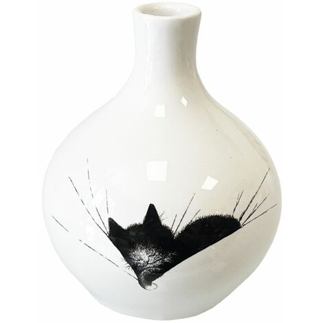 Petit vase en céramique rond Chats par Dubout (1/3)