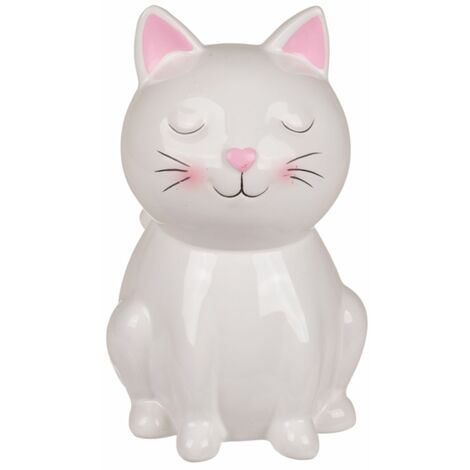 Tirelire Chat blanc 15 cm (1/3)