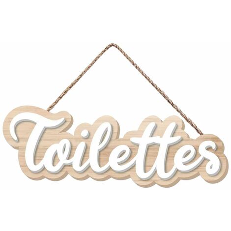 Plaque de porte en MDF pour toilettes – Dimensions 20 x 6 cm – Installation facile avec vis ou adhésif – Décoration murale pratique – Sud Trading