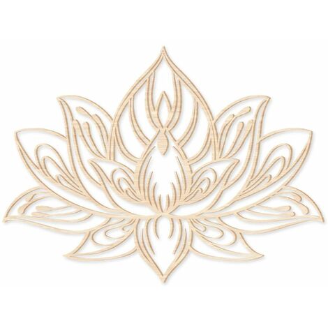 Décoration murale en bois Lotus – Sculptée 52x70cm – Style zen pour salon et chambre – Ambiance apaisante et naturelle – Sud Trading