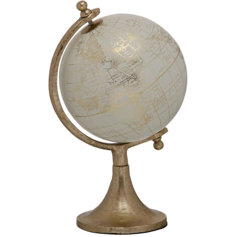 Décoration Globe Terrestre Or et Crème (1/4)