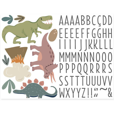 Autocollant Mural pour enfants avec prénom dinosaures (1/2)