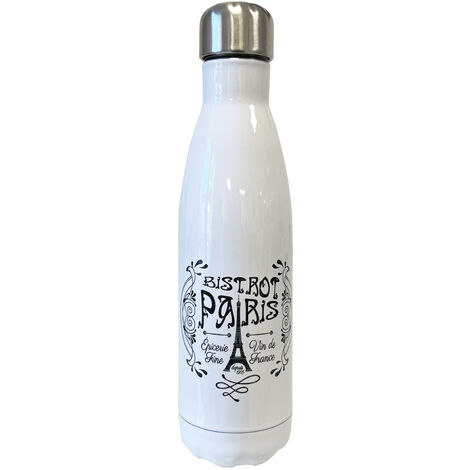 Bouteille isotherme Bistrot Paris en inox (1/2)