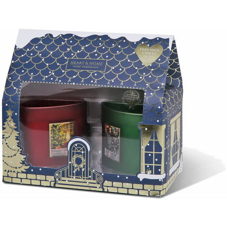 Coffret cadeau 2 bougies éllipses heart and home (1/5)