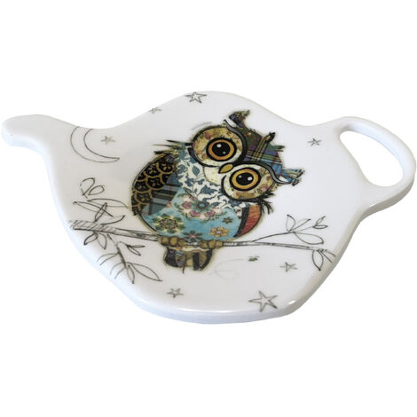 Coupelle repose sachet de thé chouette par Kook (1/2)