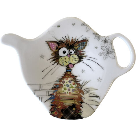 Soucoupe pour sachet de thé chat ziggy the kook (1/2)
