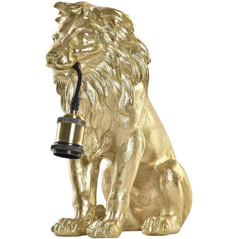 Lampe à poser lion doré 35.5 cm (1/4)
