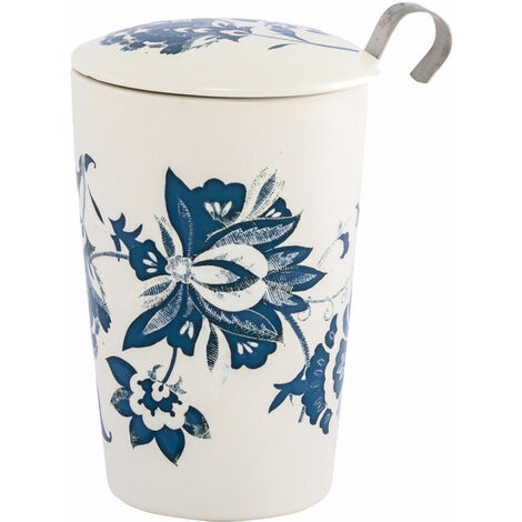 Tasse en porcelaine à double paroi avec infuseur luna blanche (1/4)