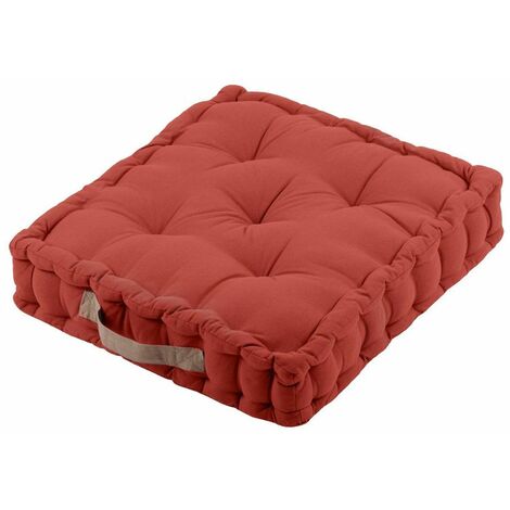 Coussin de sol en coton terracotta 45x45cm – Épais 10cm pour confort optimal – Pour intérieur et extérieur – Style moderne – Stof