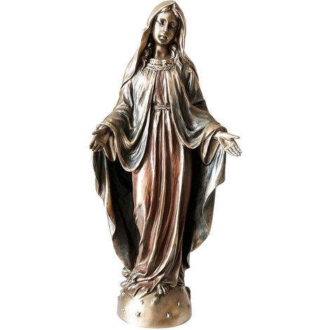 Statuette Vierge Marie en bronze coulé à froid – Hauteur 20 cm – Largeur 9 cm – Finition de haute qualité