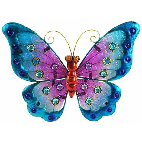Papillon déco murale 21 x 25 cm - modèle Bleu (1/2)