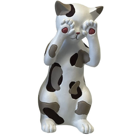 Figurine chat de décoration en résine je ne vois rien (1/2)