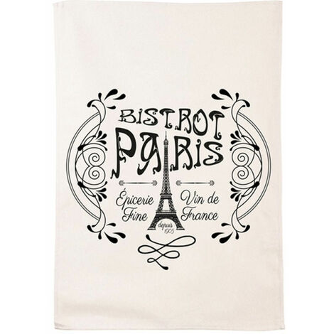 Essuie main - Paris Bistrot - en coton décoré (1/2)