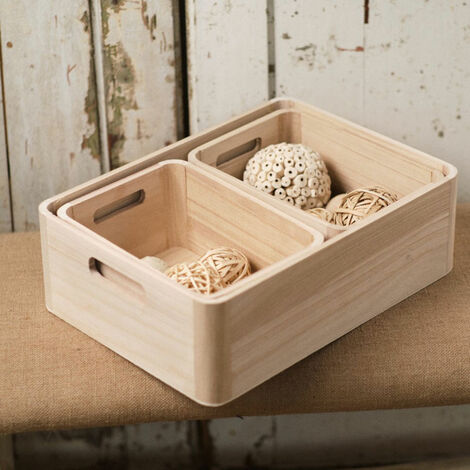 Set de trois panières en bois