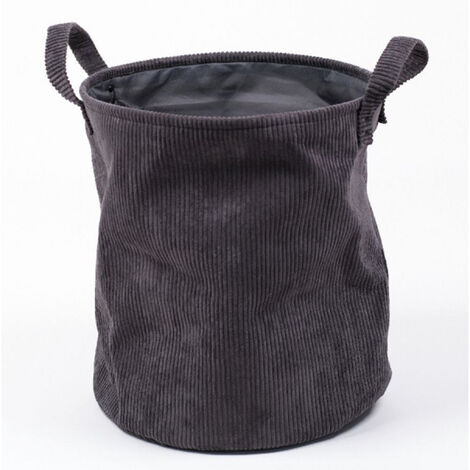 Corbeille à linge cosy en velours côtelé (1/3)