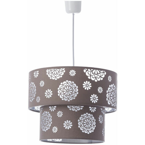 Lustre floral en polyester marron (1/5)