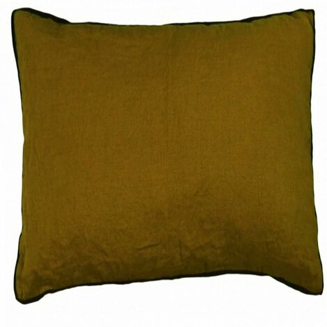 Housse de coussin Foin 45 x 45 cm pur lin lavé (1/3)