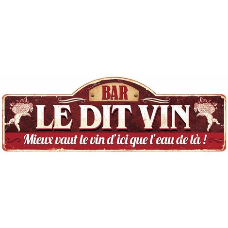 Grande Plaque métallique Vin (1/2)