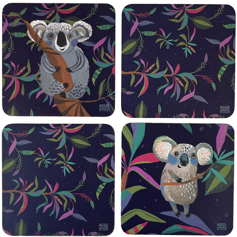 Boite de 4 sous verres Koala (1/2)