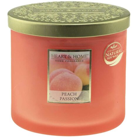 Bougie ellipse 2 mèches Heart and Home Pêche Passion (1/3)