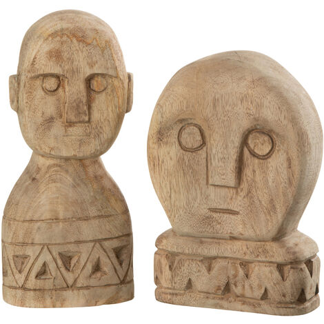 Set de 2 masques ethniques taillés à la main (1/2)