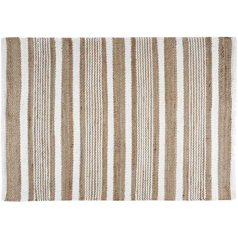 Tapis aldabra beige et blanc 60 x 90 cm (1/4)