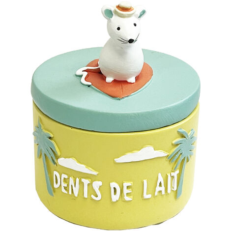 Boite à dents de lait souris tropic bleu vert (1/3)