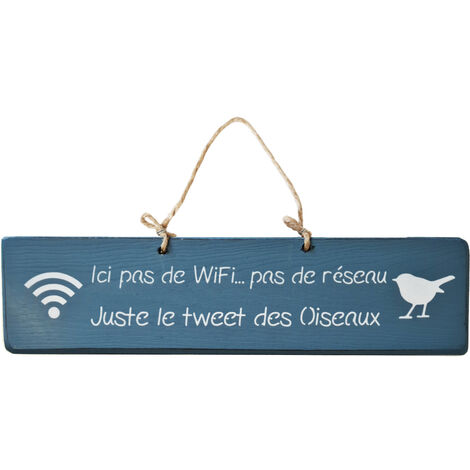 Qualiart Plaque Décorative En Bois - Entrée Interdite Aux Râleurs Bleu