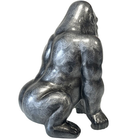 Statue Chat Zen En Céramique Grise – Hauteur 39 Cm – Décoration Intérieure – Marque TDK Import