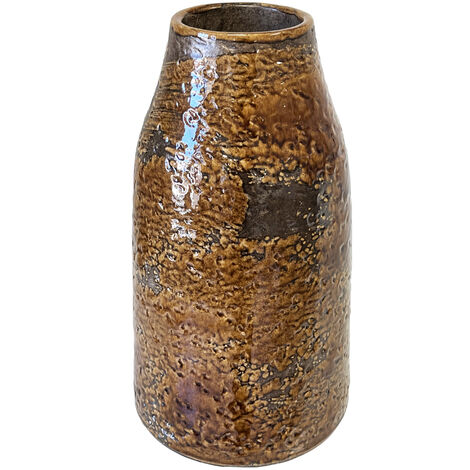 Vase artisanal marron vitrifié 29 cm (1/3)