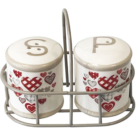Set Poivre et Sel en céramique avec petit panier