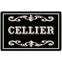 Plaque de porte en métal Cellier