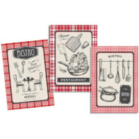 Lot de 3 torchons Bistro 50 x 70 cm