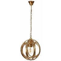 Suspension globe moderne en métal doré 23 cm
