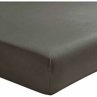 Drap housse Anthracite en percale de coton 80 fils 160 x 200 cm
