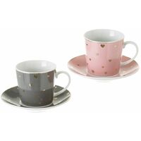 4 tasses et sous tasse Petits Coeurs